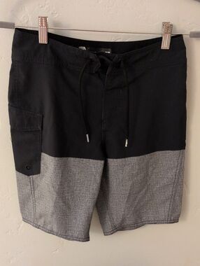 Boys' Volcom Black and Gray Board Shorts